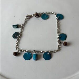 Silver and Blue Charm Bracelet